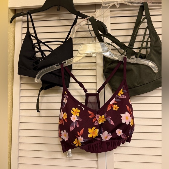 PINK Victoria's Secret Other - PINK Victoria's Secret Floral Bralette Set - Black, Green, and Purple Lot Sz M